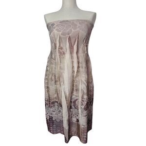 Lapis Floral Sublimation Tube Top Dress Strapless Womens One Size Y2K Boho Gypsy